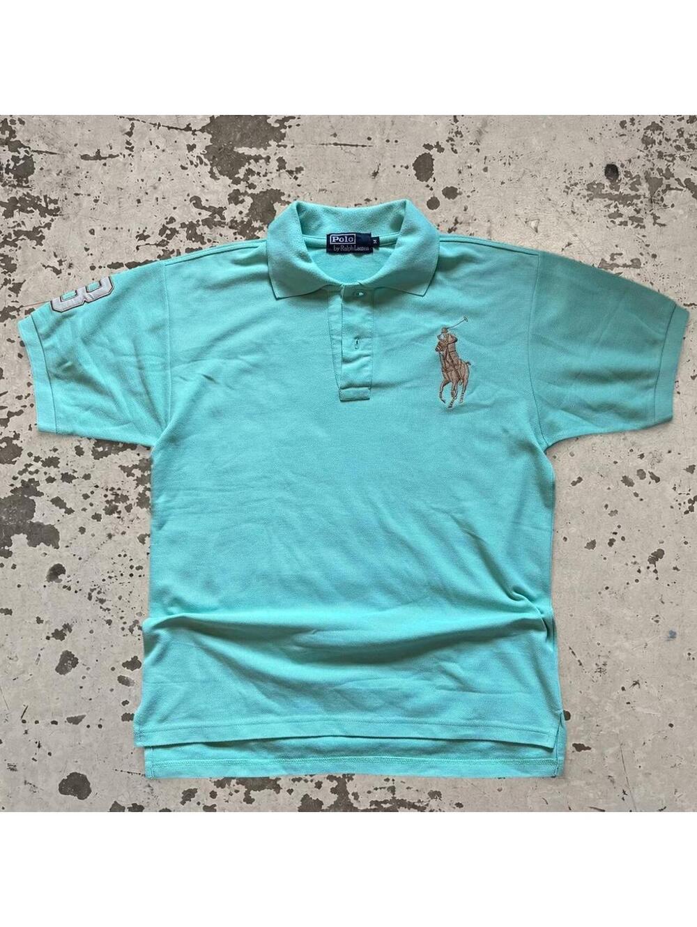 Beautiful rare mint and gold polo Ralph Lauren Vintage 90s big pony T-shirt.